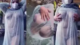 Tante Jilboobs Baju Transparan Bikin Tegang Di Luar, Crot Lihat Puting Tembus