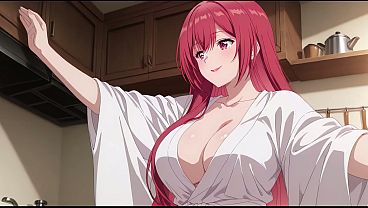 Anak Tiri Pulang Lebih Cepat, Ngehamperin Istri Bapak Yang Lagi Masak Pake Jubah Mungil—bikin Ngaceng. Kureha Enomoto Cosplay Porno (bikinan Ai)